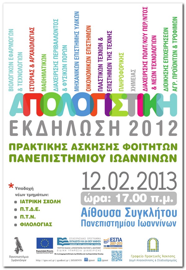 Αφίσα Απολογιστικής Εκδήλωσης 2012